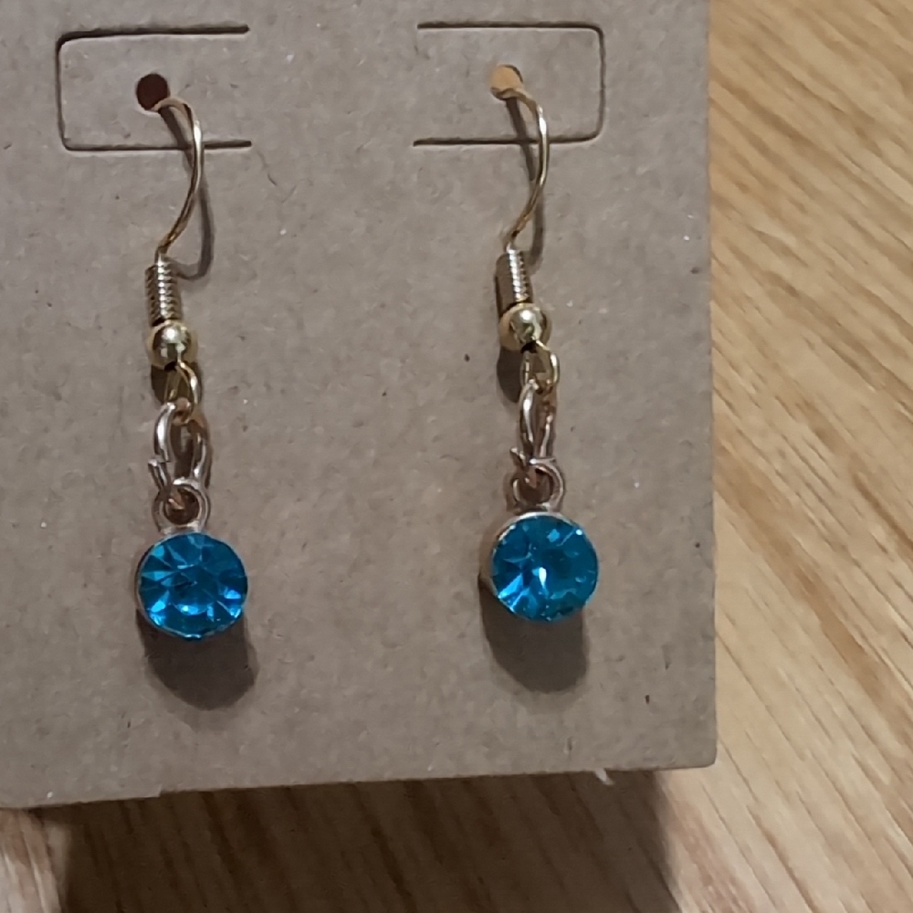 Elegant Blue Crystal Drop Earrings